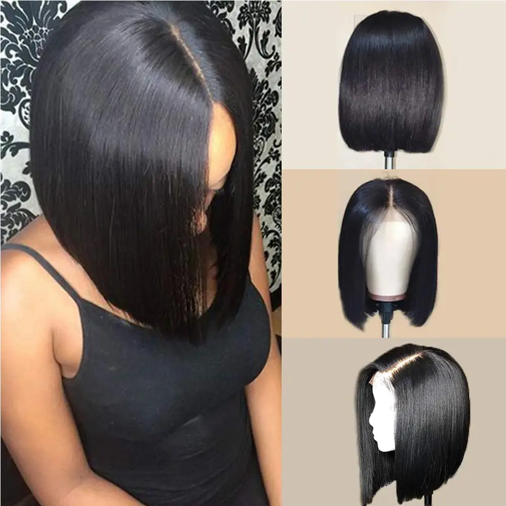 Brazilian Virgin Human Hair 13x6 Lace Front Wig 180% Density Middle Part Straight Short Bob Hair Wigs with Baby Hair Pre Plucked
Brazilian Virgin Human Hair 13x6 Lace Front Wig 180% Density Middle Part Straight Short Bob Hair Wigs with Baby Hair Pre Plucked