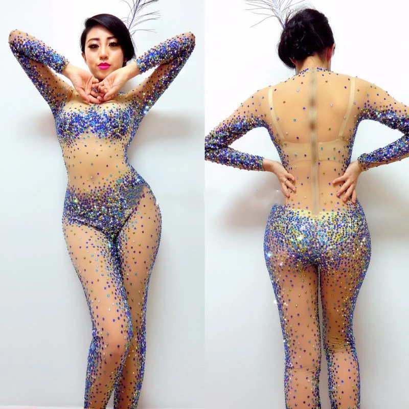 2018 Sexy Perspective Rhinestone Jumpsuit JAZZ Dj Costume Nightclub DS Singer Stage Outfits Crystal Bodysuit Rave Clothes DN2007
2018 Sexy Perspective Rhinestone Jumpsuit JAZZ Dj Costume Nightclub DS Singer Stage Outfits Crystal Bodysuit Rave Clothes DN2007