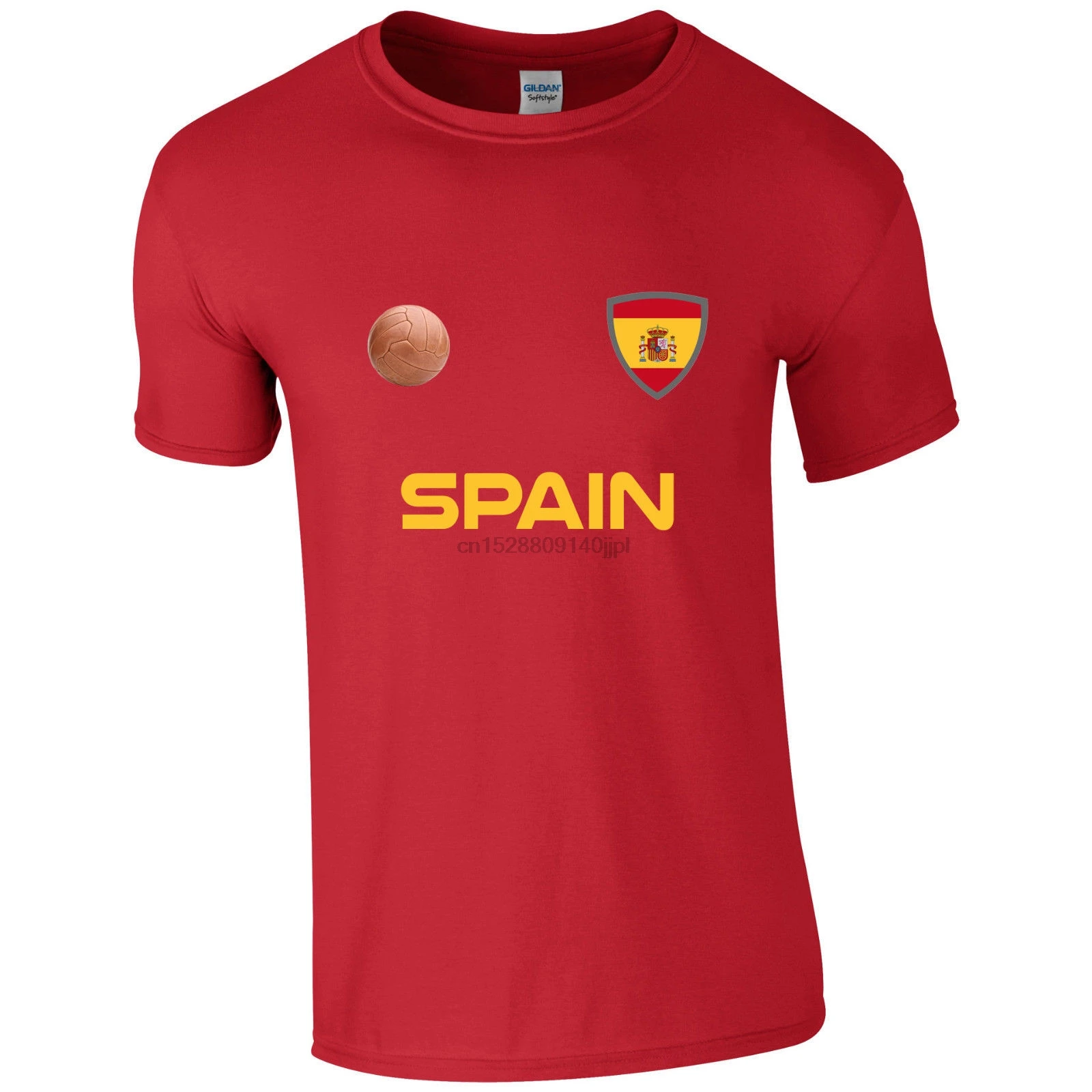 Men Lastest 2019 Simple Style Spain Footballer Retro Casual Mens Cotton T Shirt Tee Shirt