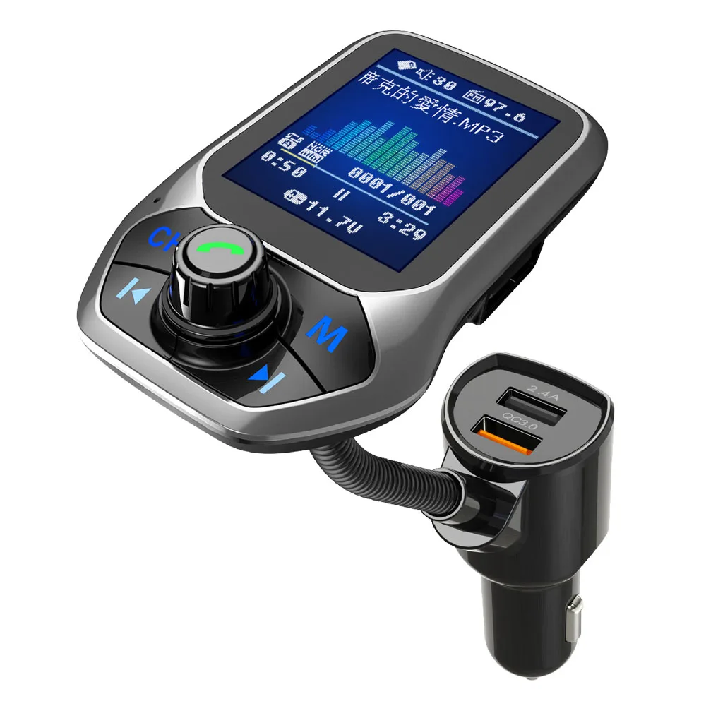 QC3.0 Phone Charger Fast Charging Smart Charger with Big Color Screen Hands-free Bluetooth Car MP3 music player FM transmitter
QC3.0 Phone Charger Fast Charging Smart Charger with Big Color Screen Hands-free Bluetooth Car MP3 music player FM transmitter