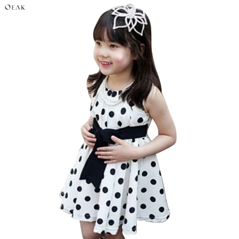 Oeak Spring Summer Sleeveless Children Girl Clothes Casual School Dress Polka Dot Bow Kids Clothing Size 2-6 T or Girls
Oeak Spring Summer Sleeveless Children Girl Clothes Casual School Dress Polka Dot Bow Kids Clothing Size 2-6 T or Girls