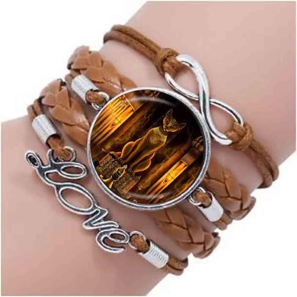 Ancient Egyptian Cat Goddess Statue bracelet Egypt Lord bracelet Handmade Glass bracelets Women Jewelry Amulet Accessories
Ancient Egyptian Cat Goddess Statue bracelet Egypt Lord bracelet Handmade Glass bracelets Women Jewelry Amulet Accessories
