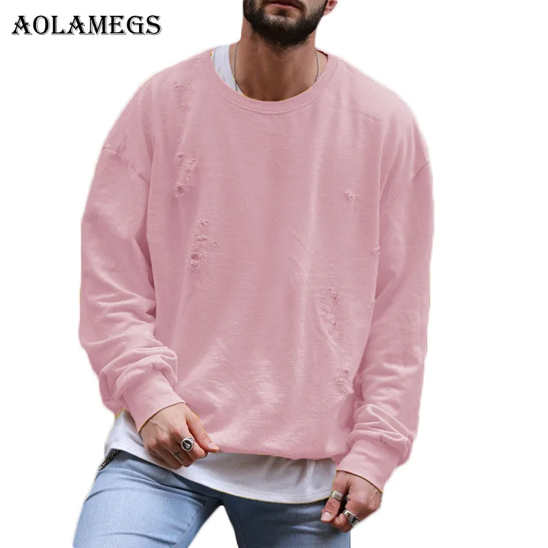 Aolamegs Male Sweatshirt Solid Hole Sweatshirts Pullover Streetwear High Street Hip hop Fashion Casual Autumn Couple Streetwear
Aolamegs Male Sweatshirt Solid Hole Sweatshirts Pullover Streetwear High Street Hip hop Fashion Casual Autumn Couple Streetwear
