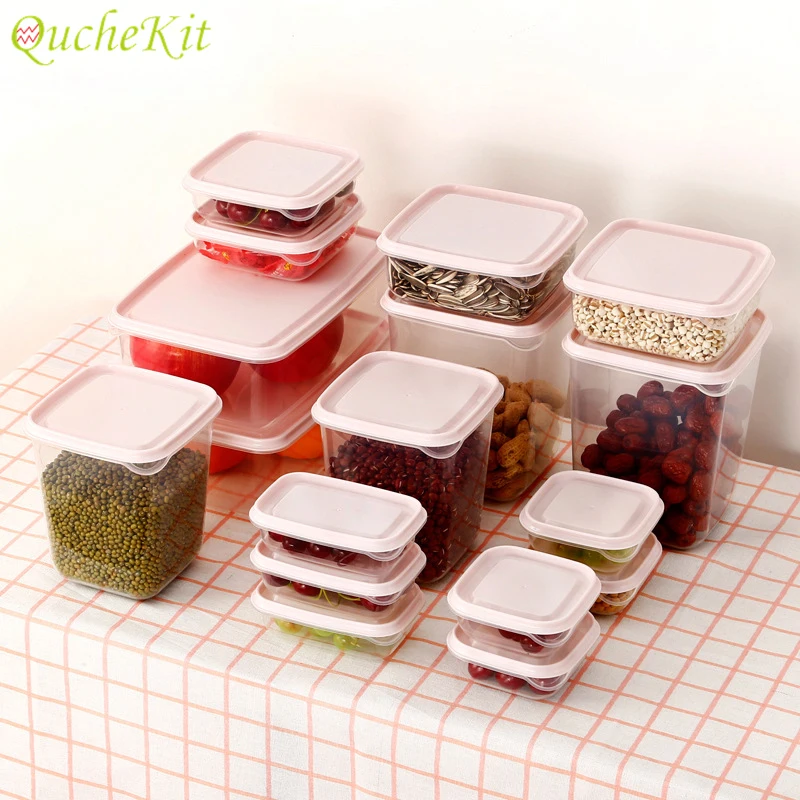 17pcs Kitchen Transparent Plastic Storage Box Grains Beans Sealed Crisper Cans Storage Container Refrigerator Home Organizer
17pcs Kitchen Transparent Plastic Storage Box Grains Beans Sealed Crisper Cans Storage Container Refrigerator Home Organizer