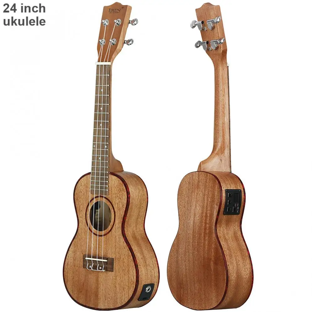24 Inch Electroacoustic Ukulele Abalone Shell Edge 18 Fret Four Strings Hawaii Guitar with Built-in EQ Pickup | Спорт и развлечения