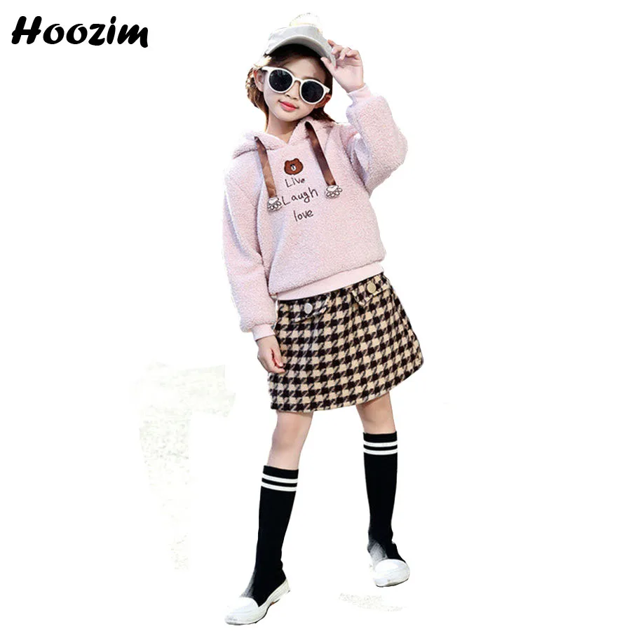 Winter Girls Clothing Set 8 9 10 11 Years Fashion Cartoon Faux Fur Hoodies Sweatshirt+Plaid Skirt Children Autumn Suit For Girls
Winter Girls Clothing Set 8 9 10 11 Years Fashion Cartoon Faux Fur Hoodies Sweatshirt+Plaid Skirt Children Autumn Suit For Girls
