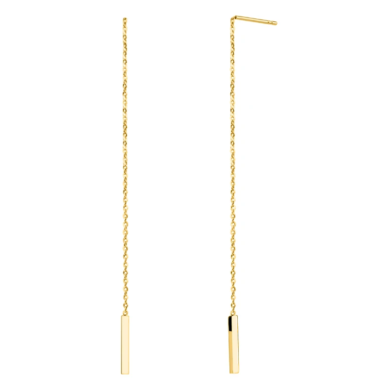 CHUKUI bar pendant stud earrings earring rose gold for women long line earrings silver plated stainless steel (1)