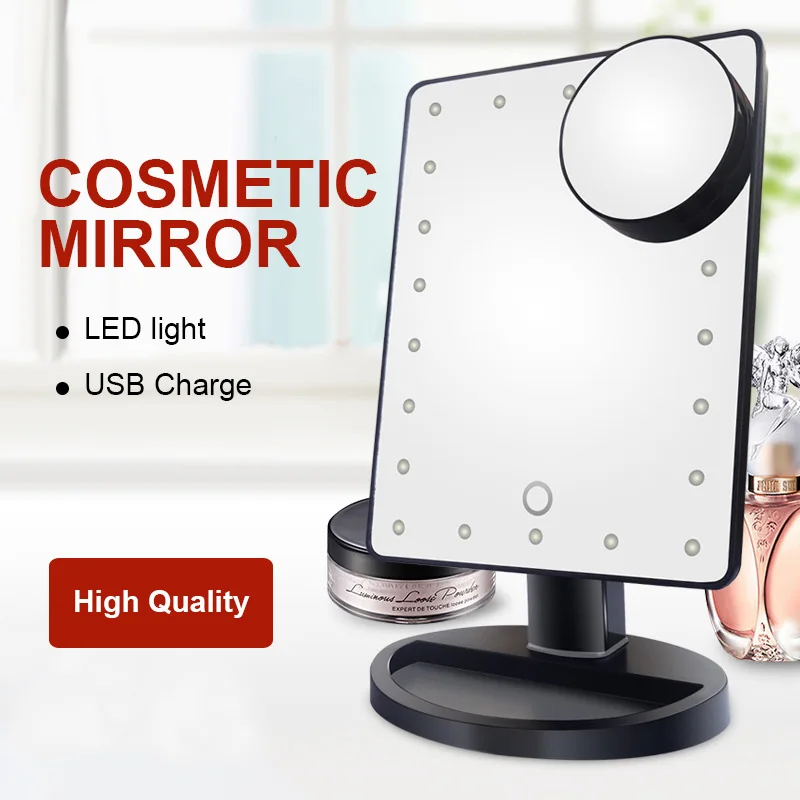 Adjustable 22/16 LED sLighted Makeup Mirror Touch Screen Portable Magnifying Vanity Tabletop Lamp Cosmetic Mirror Make Up Tool
Adjustable 22/16 LED sLighted Makeup Mirror Touch Screen Portable Magnifying Vanity Tabletop Lamp Cosmetic Mirror Make Up Tool