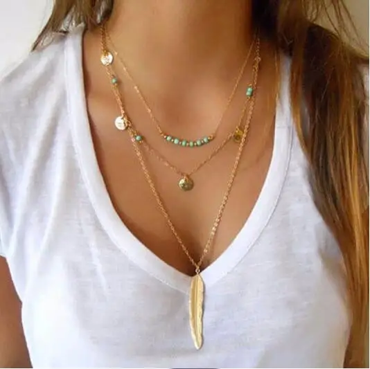 2019 New Fashion Feather Necklace Leaf Layer 3 Necklace Multilayer Necklace Women
2019 New Fashion Feather Necklace Leaf Layer 3 Necklace Multilayer Necklace Women