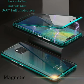 360 Front+Back double-sided 9H Tempered Glass Case For Huawei Mate 20 Pro Metal Bumper Magnetic Case for Huawei Mate 20 Pro Capa
360 Front+Back double-sided 9H Tempered Glass Case For Huawei Mate 20 Pro Metal Bumper Magnetic Case for Huawei Mate 20 Pro Capa