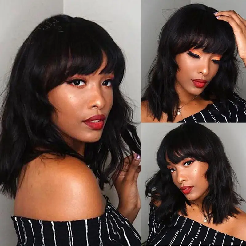 Lace Front Human Hair Wigs For Black Women Natural Wave Brazilian Remy Hair Glueless Lace Wigs With Bangs Bleached Knots
Lace Front Human Hair Wigs For Black Women Natural Wave Brazilian Remy Hair Glueless Lace Wigs With Bangs Bleached Knots