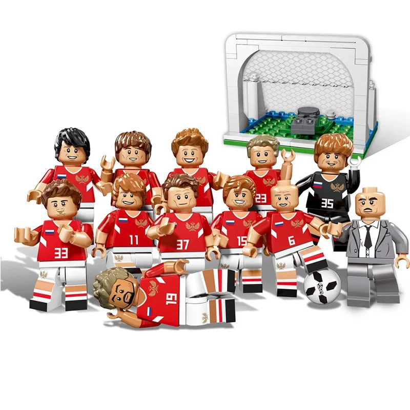 12pcs/lot 2018 New Germany Russia Football Team Action Figures Soccer World Team Building Blocks compatible legoings toys dolls
12pcs/lot 2018 New Germany Russia Football Team Action Figures Soccer World Team Building Blocks compatible legoings toys dolls