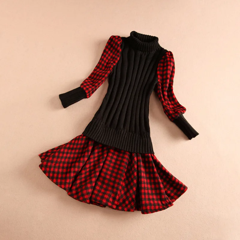 Free Shipping 2014 New Autumn And Winter Red Sweater Dresses For Women Patchwork False Tow Piece Plaid Knitted Turtle Neck Dress
Free Shipping 2014 New Autumn And Winter Red Sweater Dresses For Women Patchwork False Tow Piece Plaid Knitted Turtle Neck Dress