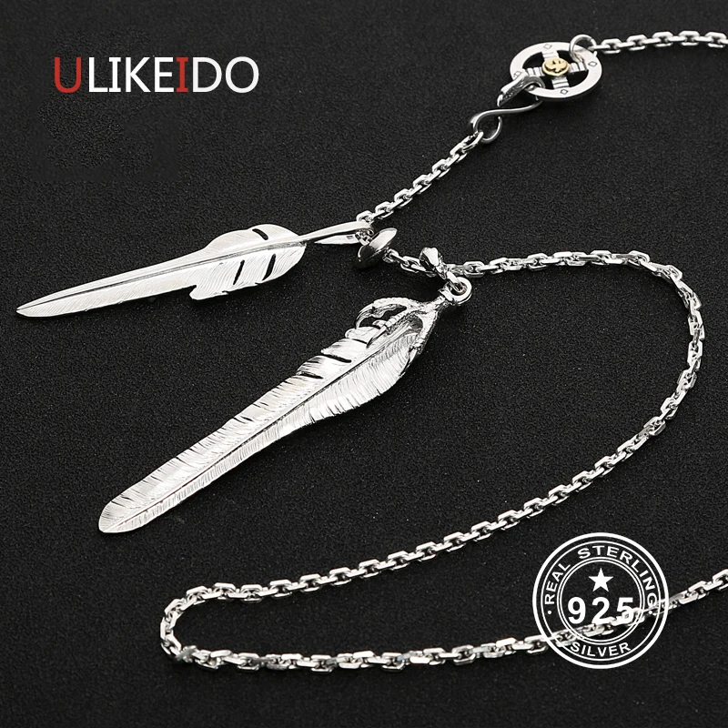 Solid 925 Sterling Silver Feather Necklace For Men Vintage Charms Takahashi Eagle Pendant Eagle Chain New Popular Jewelry P6
Solid 925 Sterling Silver Feather Necklace For Men Vintage Charms Takahashi Eagle Pendant Eagle Chain New Popular Jewelry P6