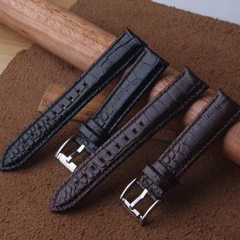 Watchband strap Crocodile Pattern Genuine Leather 20mm 22mm Silver Buckle Clasp Women Men Watch bands Black Brown high quality
Watchband strap Crocodile Pattern Genuine Leather 20mm 22mm Silver Buckle Clasp Women Men Watch bands Black Brown high quality