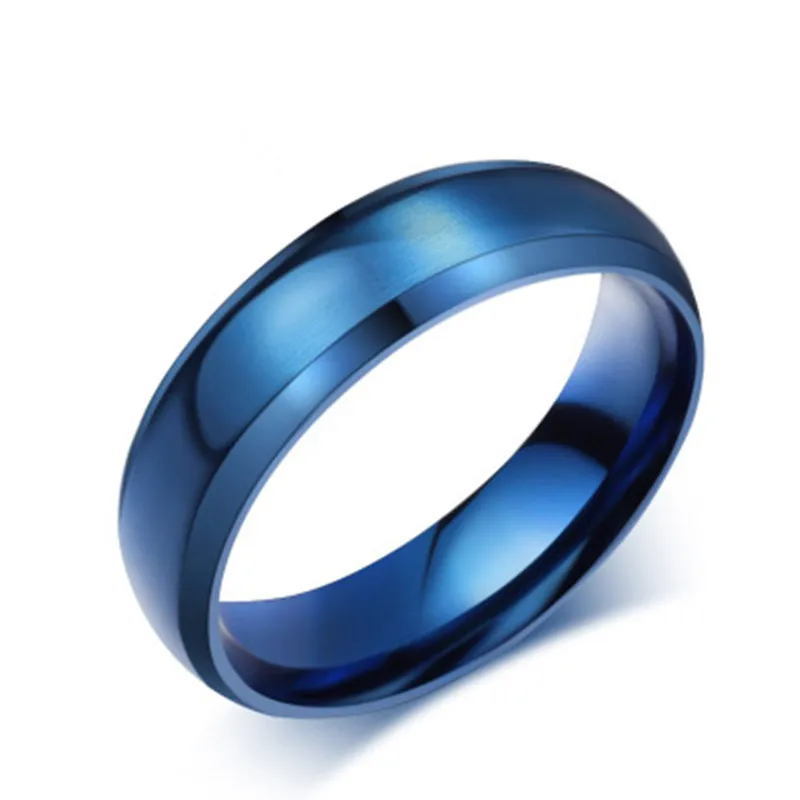 2017 new fashion personality high-quality classic blue titanium steel ring couple rings jewelry gift | Украшения и аксессуары