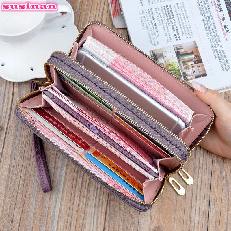 Brand for women's wallet Long Double Zipper female PU leather purse plaid business card holder card holder pink black carteira
Brand for women's wallet Long Double Zipper female PU leather purse plaid business card holder card holder pink black carteira