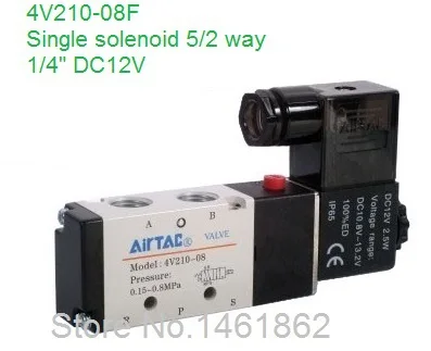 4V210-08F High quality 1/4" 2 Position 5 Port Air Solenoid Valve 4V210-08F Pneumatic Control Valve, DC 12V
4V210-08F High quality 1/4" 2 Position 5 Port Air Solenoid Valve 4V210-08F Pneumatic Control Valve, DC 12V