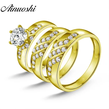 AINUOSHI Real Gold TRIO Rings Channel Male Band Lover Engagement Wedding Ring Jewelry 14K Yellow Gold Couple Wedding Rings Set
AINUOSHI Real Gold TRIO Rings Channel Male Band Lover Engagement Wedding Ring Jewelry 14K Yellow Gold Couple Wedding Rings Set