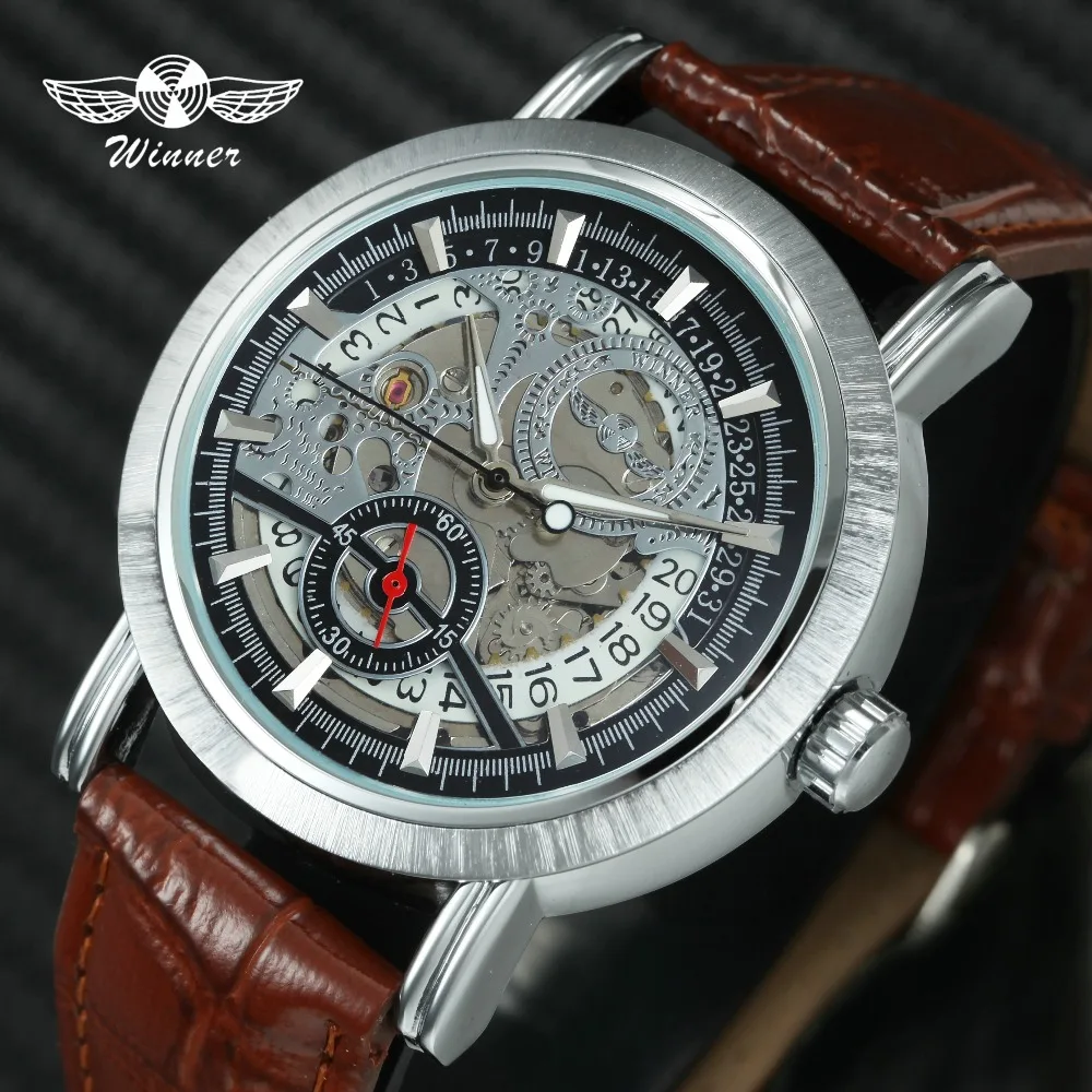 2019 Fashion Dress Autmatic Watch Mechanical Men Watches Skeleton Brown Leather Strap Date Display Creative Design Wristwatch
2019 Fashion Dress Autmatic Watch Mechanical Men Watches Skeleton Brown Leather Strap Date Display Creative Design Wristwatch