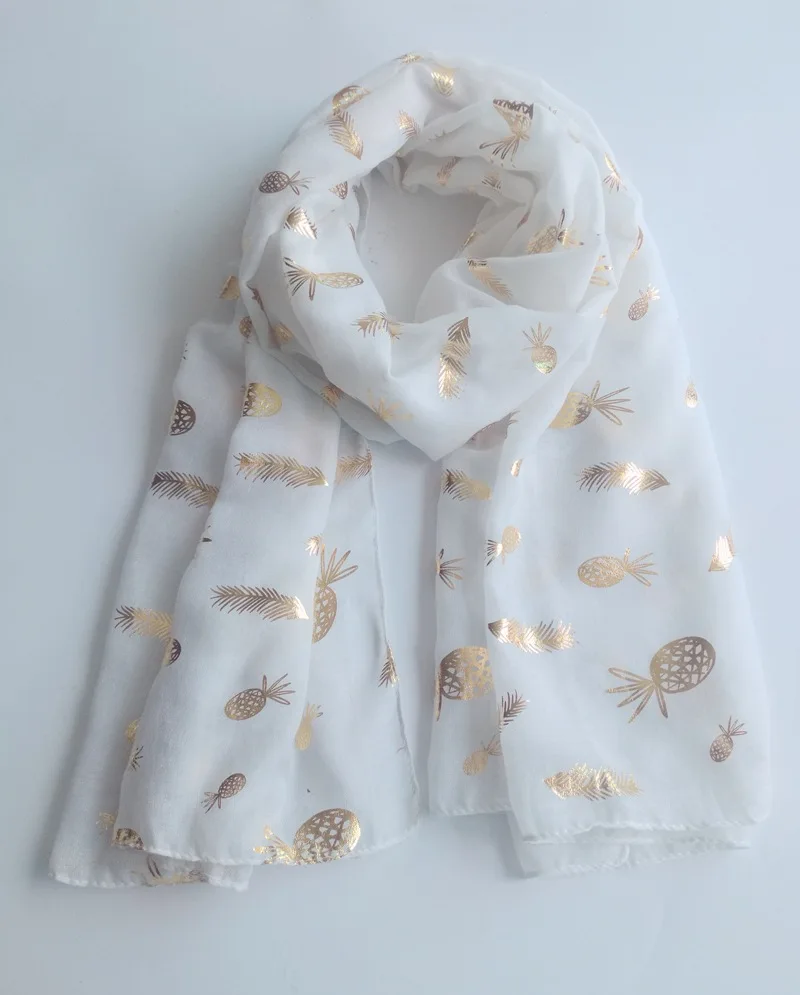 2018 Newest Pineapple And Leaves Print Gold Foil Scarves Shawls Women Pineapple Hijab Muffler Wrap 2 Color Wholesale 10pcs/lot
2018 Newest Pineapple And Leaves Print Gold Foil Scarves Shawls Women Pineapple Hijab Muffler Wrap 2 Color Wholesale 10pcs/lot