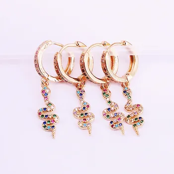 5Pairs New arrived rainbow colorful cz paved snake shape dangle earring for girl women gorgeous trendy jewelry 
5Pairs New arrived rainbow colorful cz paved snake shape dangle earring for girl women gorgeous trendy jewelry