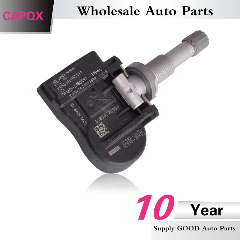 CAPQX Tire Pressure Sensor For HYUNDAI KIA Santa Fe IX45, Sportage, Equus, Genesis Optima Sorento 2012 - 52933-3N100 52933-D4100
CAPQX Tire Pressure Sensor For HYUNDAI KIA Santa Fe IX45, Sportage, Equus, Genesis Optima Sorento 2012 - 52933-3N100 52933-D4100