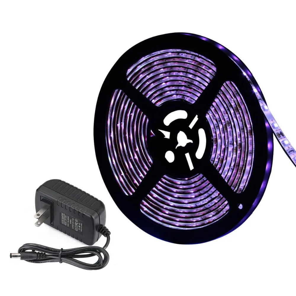 5M UV Black Light LED Strip Blacklight UV LED Strip Lights Kit with DC12V IP65 Waterproof 16.4FT 300 Unit with 12V 2A Adapter
5M UV Black Light LED Strip Blacklight UV LED Strip Lights Kit with DC12V IP65 Waterproof 16.4FT 300 Unit with 12V 2A Adapter