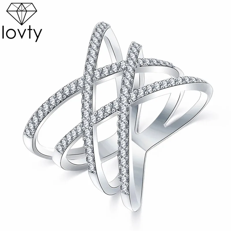lovty New Fashion Rings Double Cross X Shape Ring Rose Gold/Silver Color Zirconia Ring Jewelry for Women Valentine's Day Gift
lovty New Fashion Rings Double Cross X Shape Ring Rose Gold/Silver Color Zirconia Ring Jewelry for Women Valentine's Day Gift