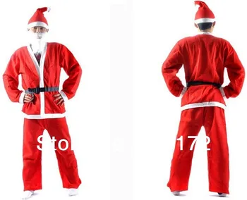 50set/lot!Adults Christmas suit/Non-woven fabric Men's Santa Clause suit 5-in-1 set (Jacket,pants,hat,beard,belts)
50set/lot!Adults Christmas suit/Non-woven fabric Men's Santa Clause suit 5-in-1 set (Jacket,pants,hat,beard,belts)