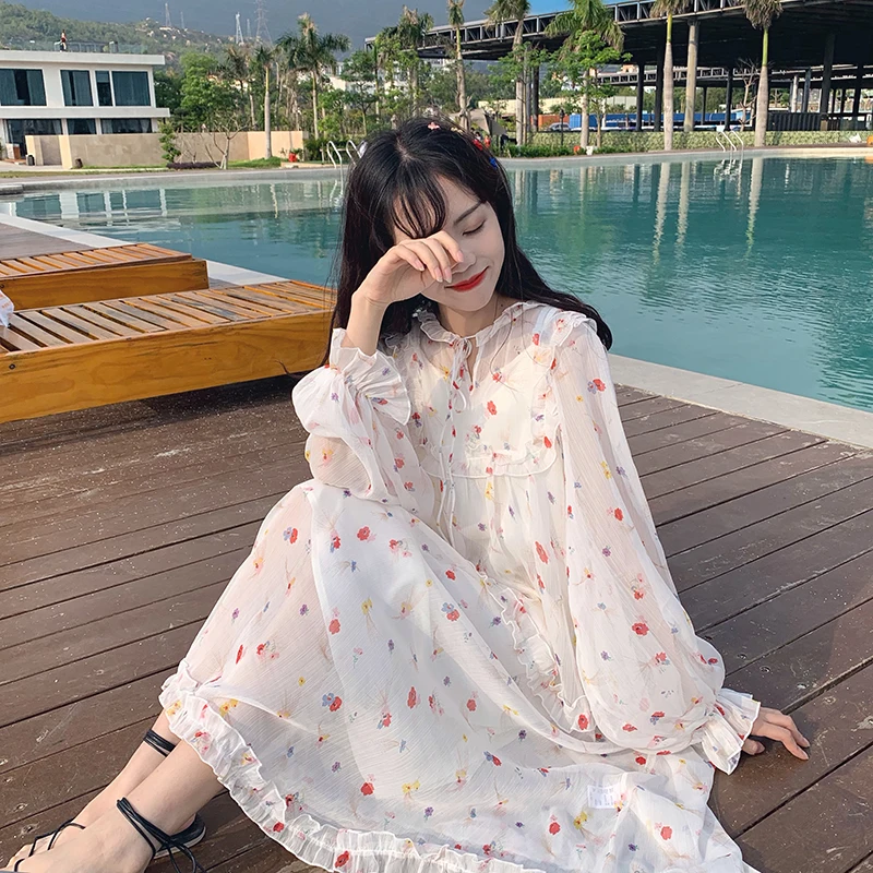 Summer Korean Chiffon Dresses Women High Quality Elegant Ladies Vintage Long Beach Party Dress Boho Floral Sundress Vestidos
Summer Korean Chiffon Dresses Women High Quality Elegant Ladies Vintage Long Beach Party Dress Boho Floral Sundress Vestidos