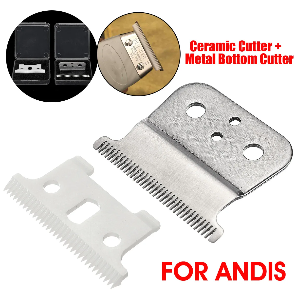 2pcs Strong Barber Ceramic Shop Cutter + Metal Bottom Cutter For Andis Electric Hair Trimmer Cutting Machine Clipper Accessories
2pcs Strong Barber Ceramic Shop Cutter + Metal Bottom Cutter For Andis Electric Hair Trimmer Cutting Machine Clipper Accessories