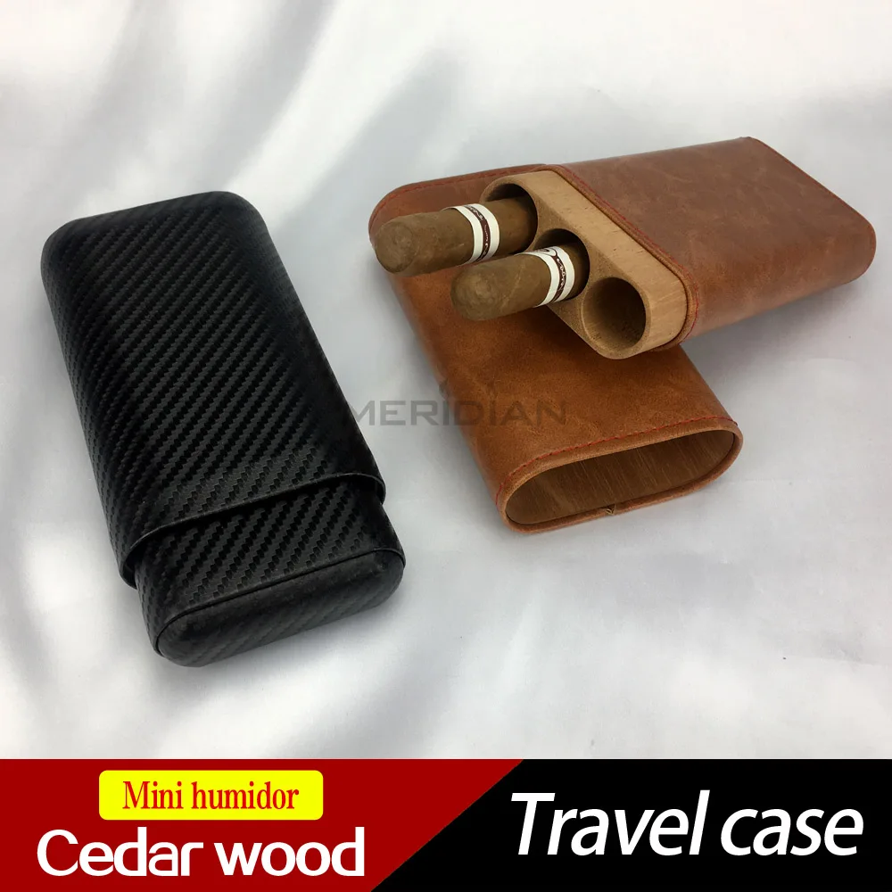 COHIBA Cigar Humidor box mini Travel case 3 cigars holder Spain cedar wood made with PU leather wrapped-High quality
COHIBA Cigar Humidor box mini Travel case 3 cigars holder Spain cedar wood made with PU leather wrapped-High quality