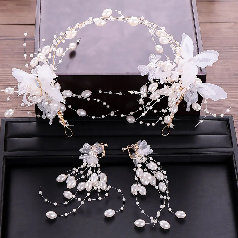 FORSEVEN White Silk Handmade Butterfly Headband Tassel Earrings Bride Tiaras Headpiece Wedding Hair Accessies Jewelry Set JL
FORSEVEN White Silk Handmade Butterfly Headband Tassel Earrings Bride Tiaras Headpiece Wedding Hair Accessies Jewelry Set JL