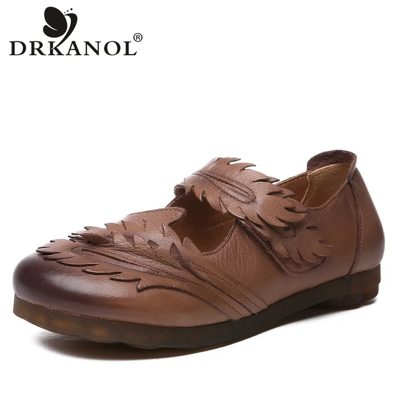 DRKANOL 2019 Autumn Vintage Genuine Leather Shoes Woman Flat Shoes Round Toe Non Slip Cow Muscle Women Loafer Zapatos Mujer
DRKANOL 2019 Autumn Vintage Genuine Leather Shoes Woman Flat Shoes Round Toe Non Slip Cow Muscle Women Loafer Zapatos Mujer