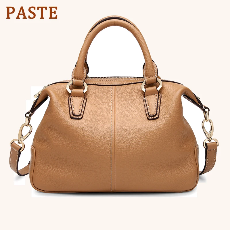 PASTE Brand Women's Bags Genuine Leather Tote Bag Female Large Shoulder Messenger Bag Ladies Handbag Top-handle /Black/Apricot
PASTE Brand Women's Bags Genuine Leather Tote Bag Female Large Shoulder Messenger Bag Ladies Handbag Top-handle /Black/Apricot