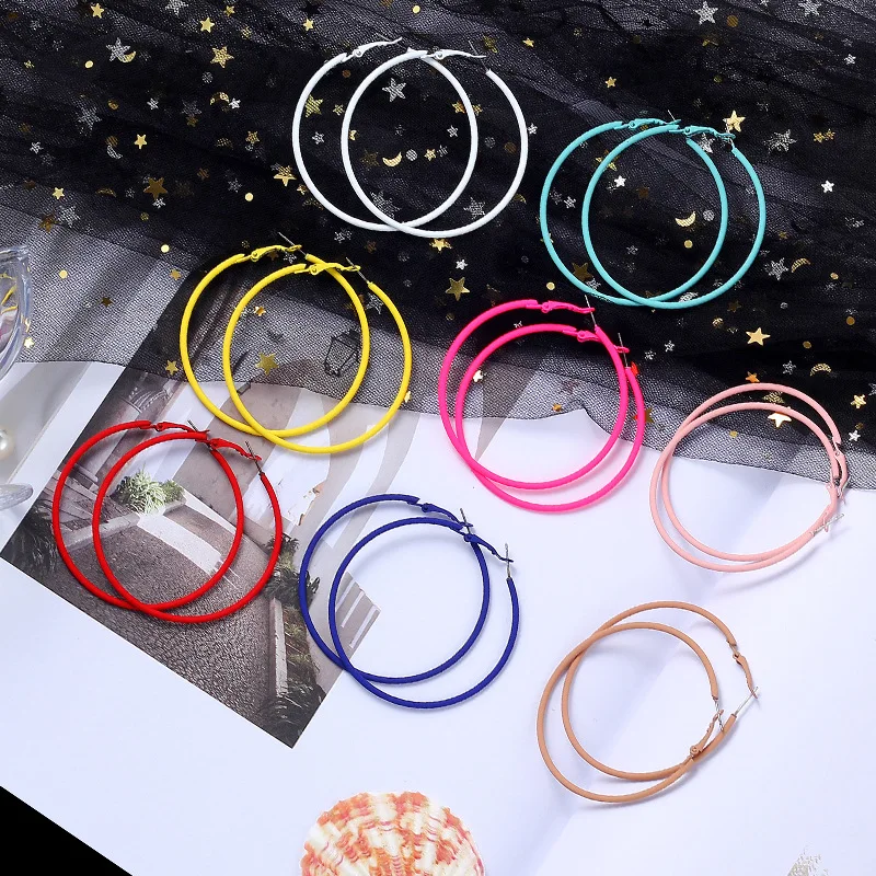 Dia 50/60/70mm New Pop Big Circle Smooth Large Hoop Earrings For Women Female Hyperbole Multi Color Metal Ear Jewelry
Dia 50/60/70mm New Pop Big Circle Smooth Large Hoop Earrings For Women Female Hyperbole Multi Color Metal Ear Jewelry