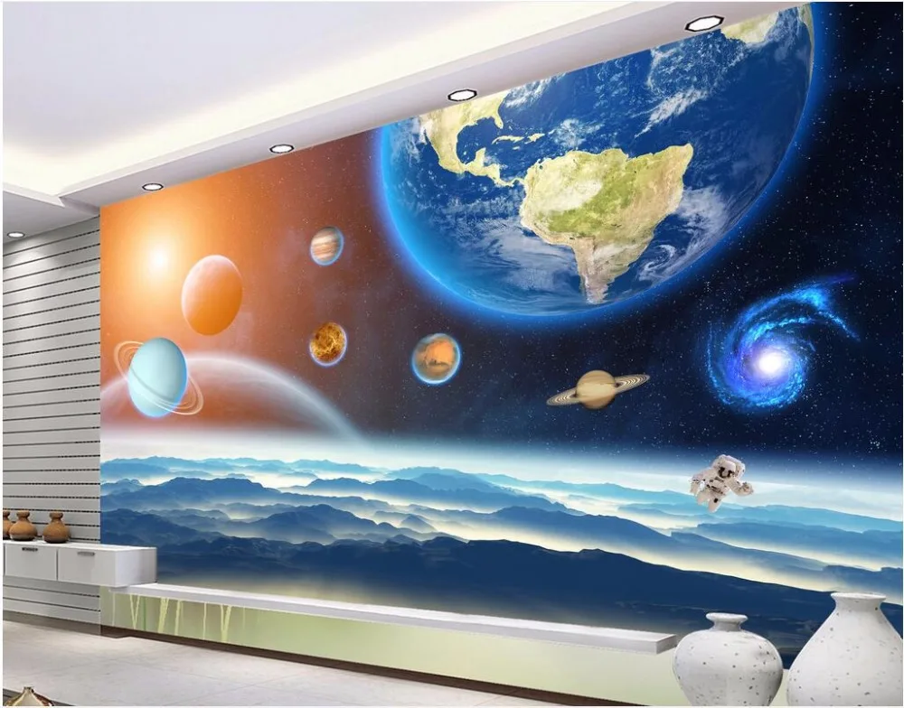 カスタム壁画写真3dルーム壁紙セブンスター連続スター宇宙空間夢3d壁壁画の壁紙3 D Mural Wallpaper For Walls 3d Wall Murals Wallpapermural Wallpaper Aliexpress