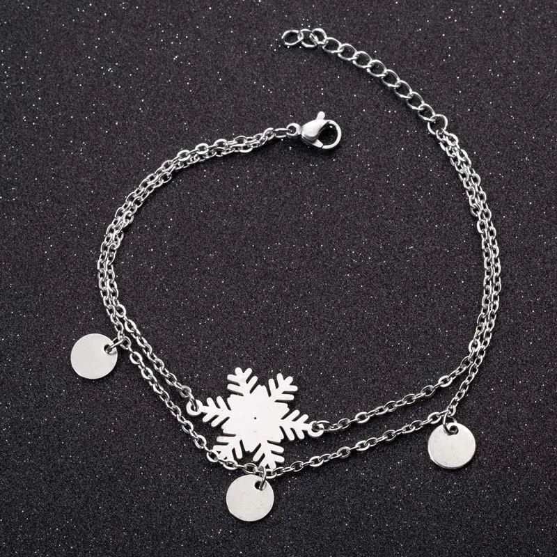 Stainless Steel Winter Fashion Cute Double Layer Snowflake Bracelet For Women Girls Christmas Gift
Stainless Steel Winter Fashion Cute Double Layer Snowflake Bracelet For Women Girls Christmas Gift