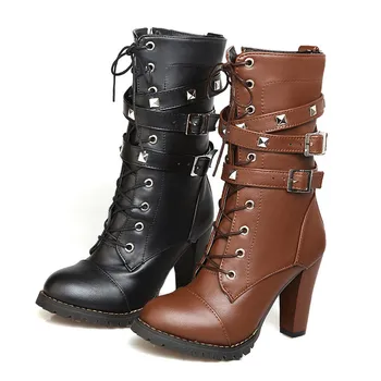 2017 new comfortable side zippers rivet thick with high boots with lace-up Martin boots in stock
2017 new comfortable side zippers rivet thick with high boots with lace-up Martin boots in stock