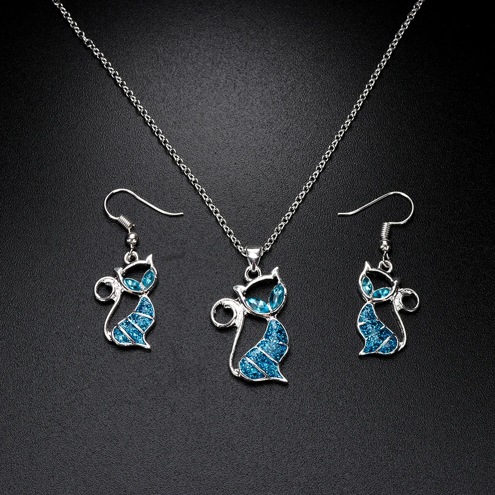 1Pc Trendy Cute Cat Pendant Blue Opal Necklace Fashion Women's Animal Trendy Jewelry For Ladies Girls Christmas Gift
1Pc Trendy Cute Cat Pendant Blue Opal Necklace Fashion Women's Animal Trendy Jewelry For Ladies Girls Christmas Gift