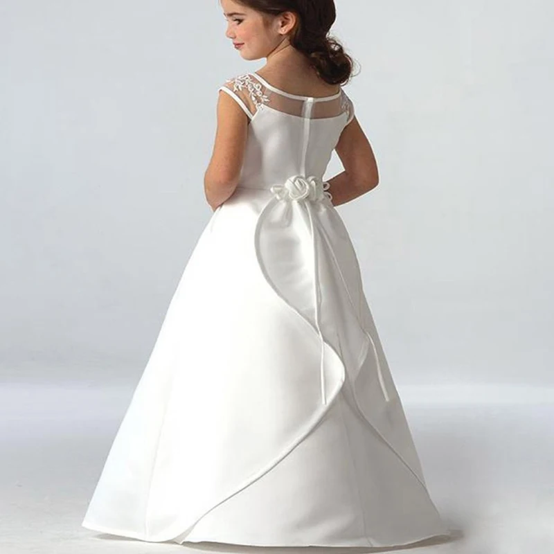 Hot Sale Elegant satin Flower Girl Dresses Appliques Long Princess Party Pageant First Communion Dresses
Hot Sale Elegant satin Flower Girl Dresses Appliques Long Princess Party Pageant First Communion Dresses
