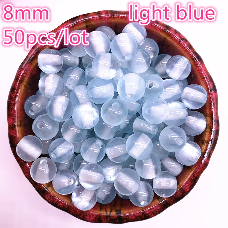 New 50pcs/lot 8mm Imitation Natural Opal Beads Round Light Blue Resin Spacer Beads for Jewelry Making DIY Bracelet
New 50pcs/lot 8mm Imitation Natural Opal Beads Round Light Blue Resin Spacer Beads for Jewelry Making DIY Bracelet