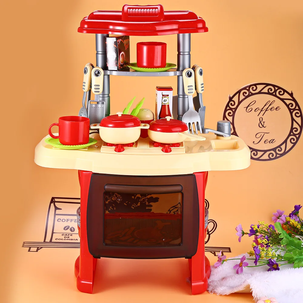 Детские миниатюрный Кухня Пластик претендует Еда детские игрушки с Музыка света