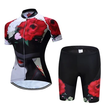 MTB Bike Jersey shorts sets Ropa Ciclismo Jersey Women Cycling Clothing suit Girl bicycle Top Bottom Padded Female flower black
MTB Bike Jersey shorts sets Ropa Ciclismo Jersey Women Cycling Clothing suit Girl bicycle Top Bottom Padded Female flower black