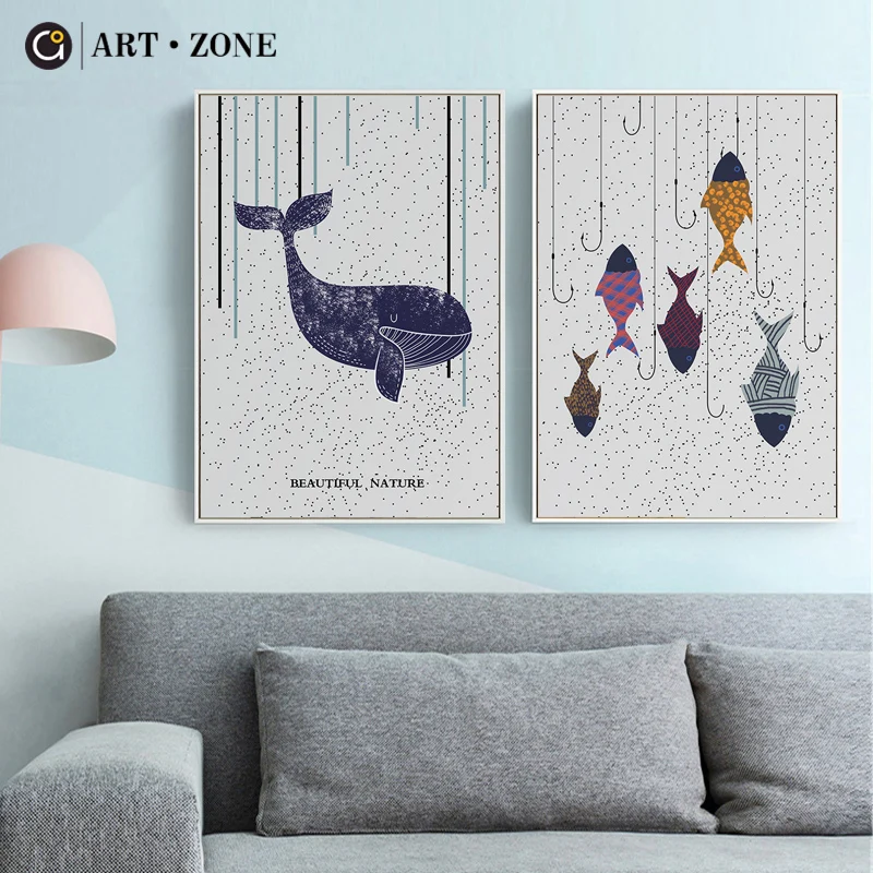 ART ZONE Cartoon Fish Animal Canvas Painting Modern Minimalist Art Print Poster Living Room Kids Bedroom Home Decor Painting
ART ZONE Cartoon Fish Animal Canvas Painting Modern Minimalist Art Print Poster Living Room Kids Bedroom Home Decor Painting