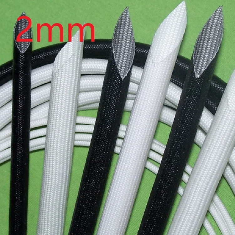 

ID 2mm Fiberglass Tube Silicone Resin Braided Wire Sleeve Flame Resistant Fiber Glass Insulated Cable Protect Pipe 200 Deg.C