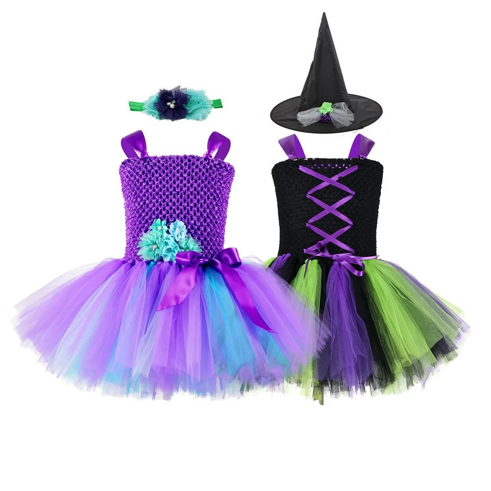 Платье-пачка для девочек Сетчатое фатиновое платье Детский костюм Хэллоуина