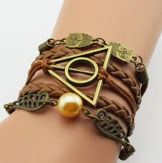 1 pcs set Harry Multilayer Braided Bracelets Vintage Owl Deathly Hallows wings Infinity Bracelet Bangle Gryffindor Slytherin
1 pcs set Harry Multilayer Braided Bracelets Vintage Owl Deathly Hallows wings Infinity Bracelet Bangle Gryffindor Slytherin