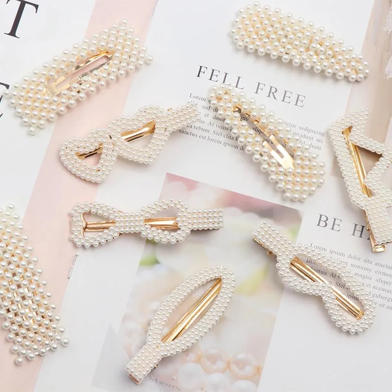 New Pearl Hair Clips for Women Korean Design Snap Barrettes Bobby Pin Hairband For Girls Strik Hairclip Mujer Hair Accessories
New Pearl Hair Clips for Women Korean Design Snap Barrettes Bobby Pin Hairband For Girls Strik Hairclip Mujer Hair Accessories